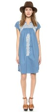 Ulla Johnson Cornflower Dahlia Embroidered Dress XS Short Sleeve Short NWD 46344