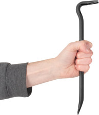 Hand Tools - Heavy Duty 12" Treated Carbon Steel Crow Bar, Swan Neck Wrecking B