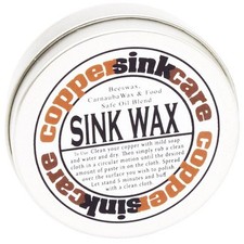 Sink Wax for Copper Sinks, Brass Sinks, Nickel Sinks. Helps protect your finish