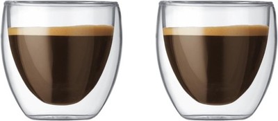 Bodum Pavina 2.5oz Double Wall Espresso Glasses Set of 2 Borosilicate Glass