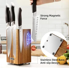 Yusotan 5-Piece Knife Set w/ Magnetic Block, 360 Rotatable