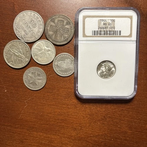 1.14 OZ Silver And MS65 Mercury Dime Coin Lot