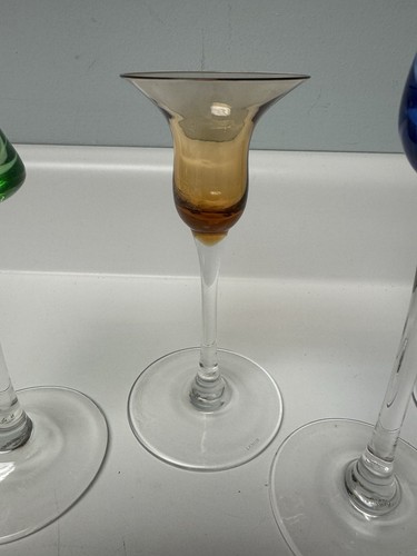 Vintage Lenox Stemmed Color Gems Crystal Cordial Glasses, Set Of 5 - Picture 3 of 7