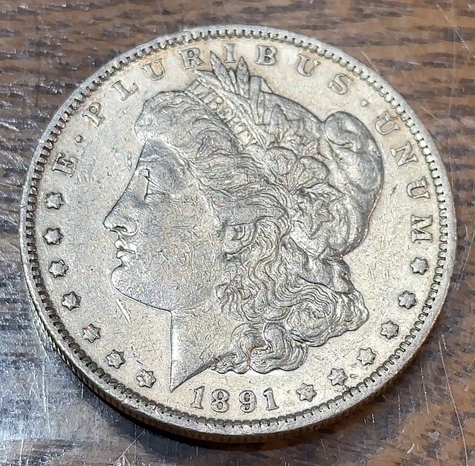 1891-O CLASHED E Morgan Dollar VAM-1A1 AU Details Super Sharp Clash CHRC - Image 2 of 3