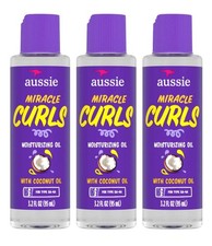 Aussie Miracle Curls Moisturizing Oil Hair 3.2 Fl Oz Pack of 3 , Purple