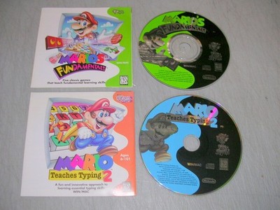Mario Teaches Typing 2 & Mario's Fundamentals (Vintage PC Learning Games)
