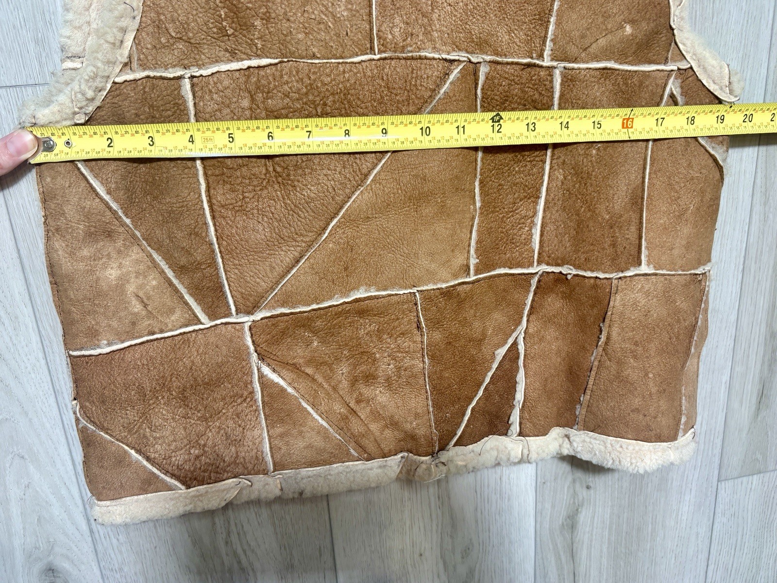 Vintage 70s Shearling Patchwork Vest Western Ranc… - image 16