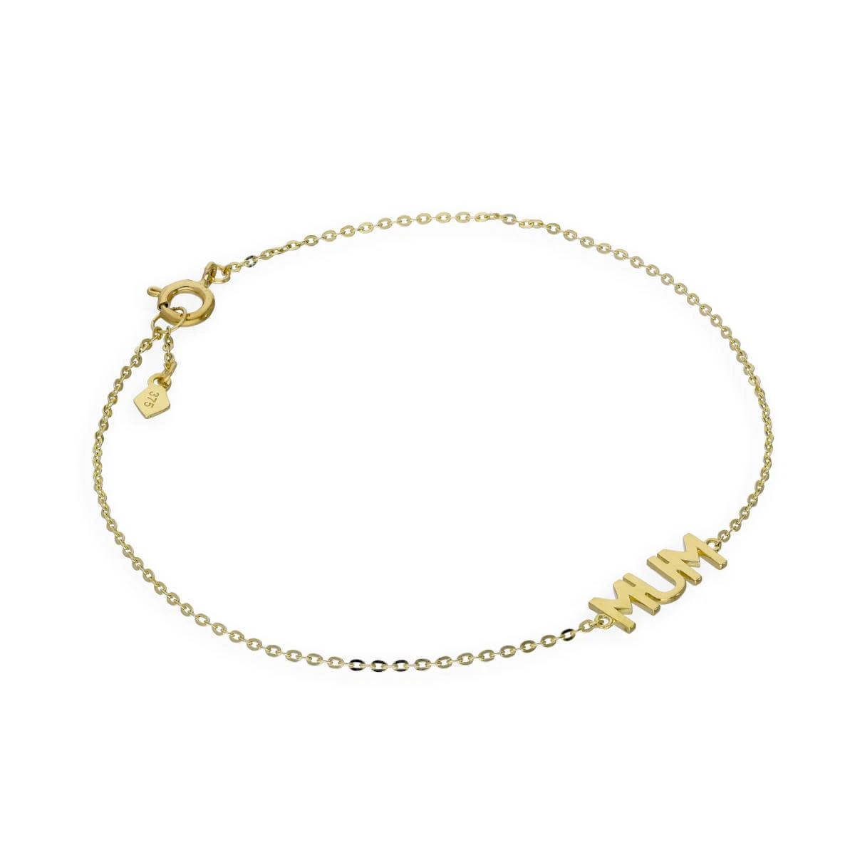 Real 375 9ct Gold 7 Inch Mum Bracelet Mothers Day Mummy Mum Mother