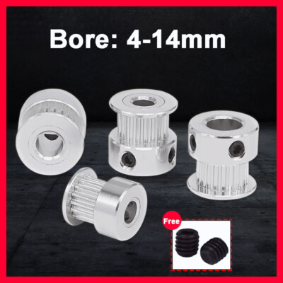GT2 16-80T Timing Pulley 6mm Belt Synchronous Wheel Gear 3D Printer Bore 4-14mm
