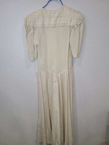 Abito vintage Jonathan Martin 2 bianco lino e cotone cottagecore boho med, grande - Foto 20 di 24