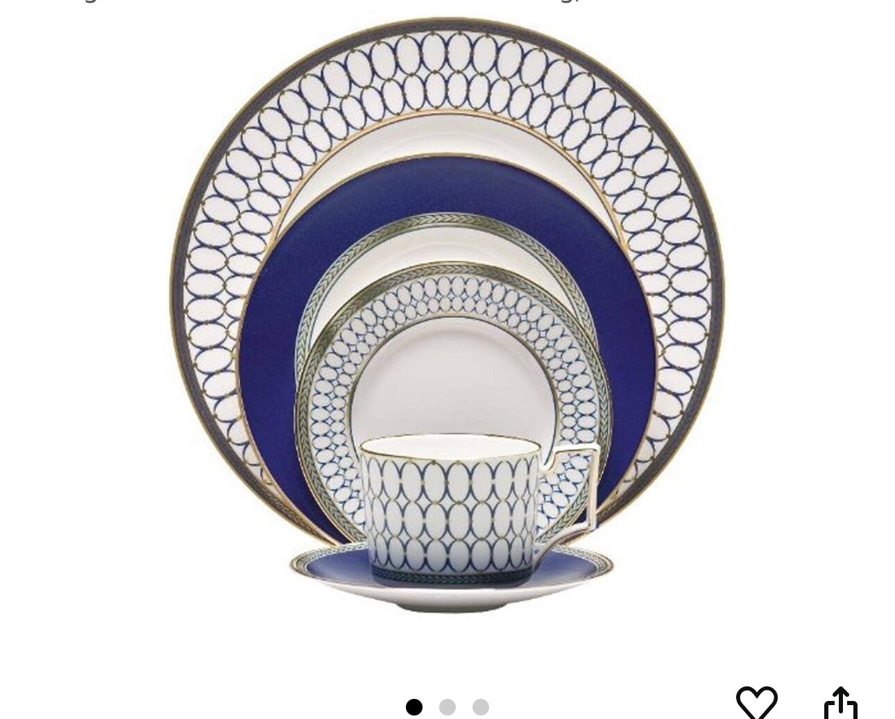 Wedgwood 5 Piece Bone China Place Setting, Renaissance Gold- never opened