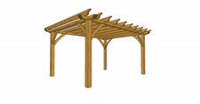 Timber Pergola Flat Roof Kit | 3m x 4m |