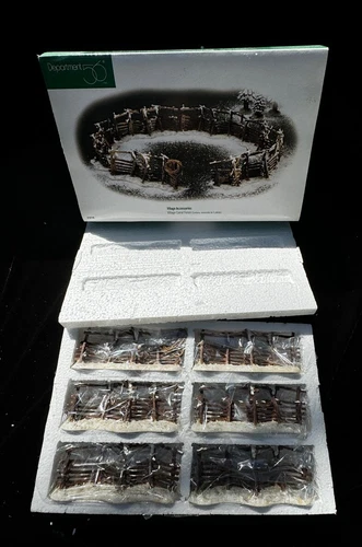 Dept 56 Village Accessories Village Cowboy Horse Corral Fence (6) Pieces New!