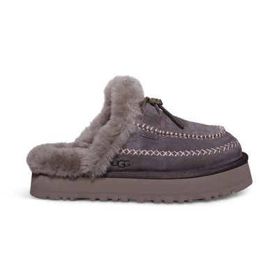 UGG DISQUETTE ALPINE THUNDER CLOUD SUEDE COMFORT WOMEN'S SLIPPERS SIZE US 8 NEW