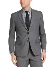  295 IZOD Men's Grey Solid Classic Fit Suit Sport Coat 44L yno1322a