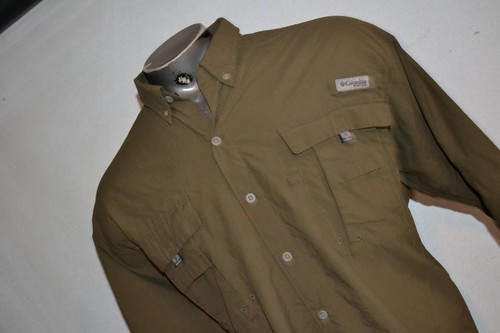39377 Columbia PFG Camicia da pesca casual verde concia nylon taglia 1XB BIG da uomo - Foto 2 di 9