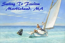 Sailing to Freedom Marblehead Massachusetts Sail Vintage Poster Repro FREE S/H