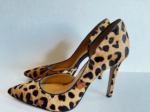 Jessica Simpson Leopard Print Calf Hair Heels Pointed Toe Stiletto – Size 8.5 - Picture 3 of 7