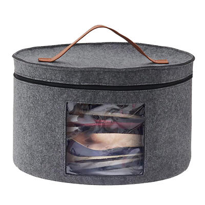 Large Round Hat Storage Box Foldable Felt Cowboy Beach Hat Travel Case Organizer