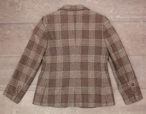VTG Women's 60s 70s 2 PC Lilli Ann Brown Plaid Tweed Jacket Skirt Set Sz M Suit - Picture 8 of 22