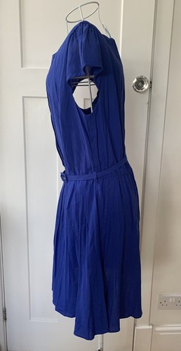 BRAND NEW NO TAGS BRIGHT BLUE SHORT SLEEVED BELTED DRESS FROM ASOS SIZE UK 12 - Picture 2 of 12