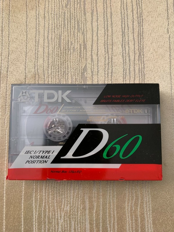TDK Cassette Tape New D60 Minute IEC 1 Type Low Noise High Output