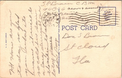 Cartolina marinaio autostop Going My Way seconda guerra mondiale soldati posta SR marrone 1943 - Foto 2 di 2