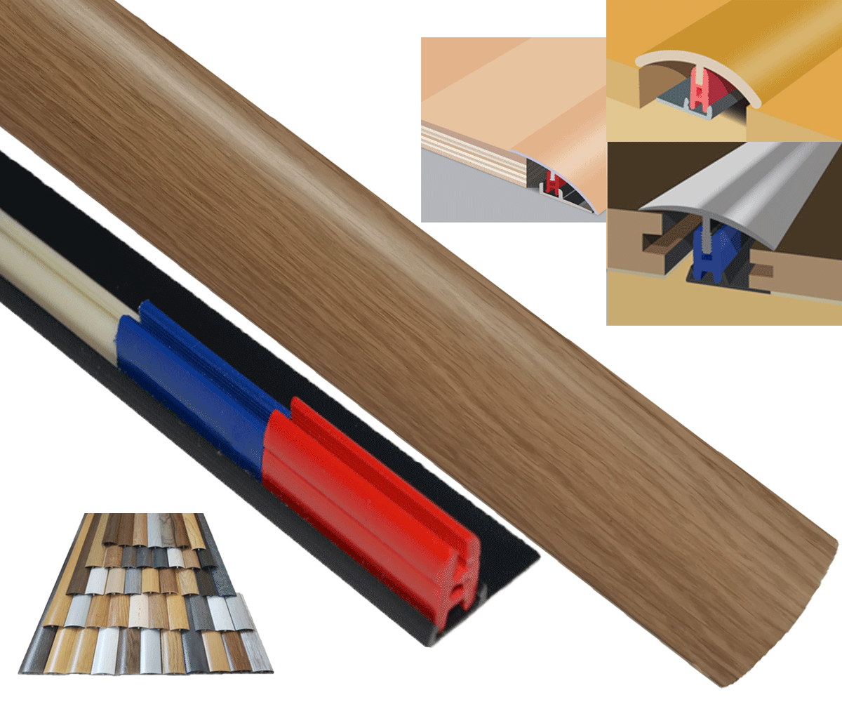 Warm Oak Multi-Purpose Threshold Strip 38mm x 90cm Multi-Height&Pivot