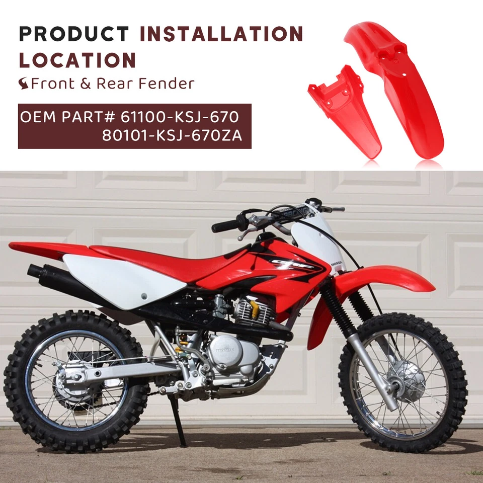 Брызговик переднего и заднего крыла для Honda CRF80F CRF100F 2004 2005 2006 2007 2008 - Изображение 4 из 4
