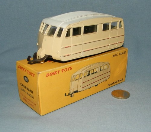 Dinky Toys France 811 Caravane Avec Glaces - Boîte D'origine - Toit Strié