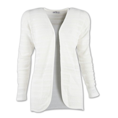 Damen Cardigan Strickjacke Gr. M-XXL (40-50 ) Bolero Häkeloptik Meliert - Bild 5 von 8