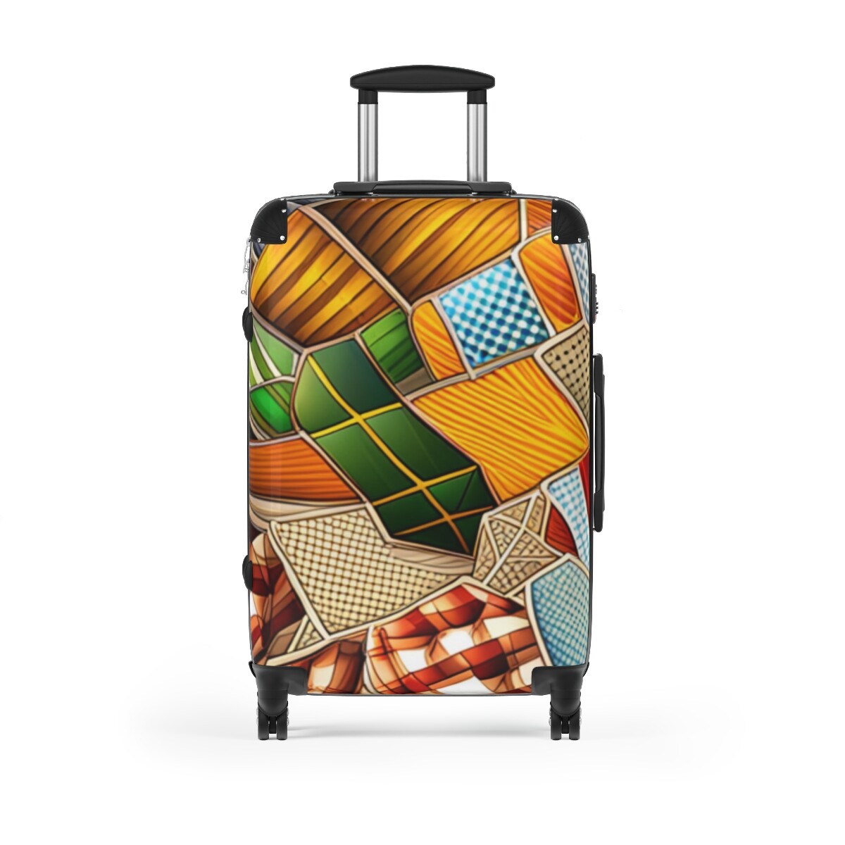 Suitcase_3 Size_ PC+ABS_Trolley Spinner_Colorful Geometric Patterns(Only Front)-image