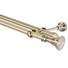 Gardinenstange 19mm 1 läufig 2 läufig Decke Wand Antik Gold 120-600cm Auswahl