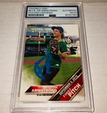 Billie Joe Armstrong Green Day 2016 Topps First Pitch Signed Card Auto PSA RARE