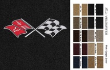 Lloyd Mats Velourtex Corvette Chevrolet Cross Flags Logo Floor Mats 1963-67