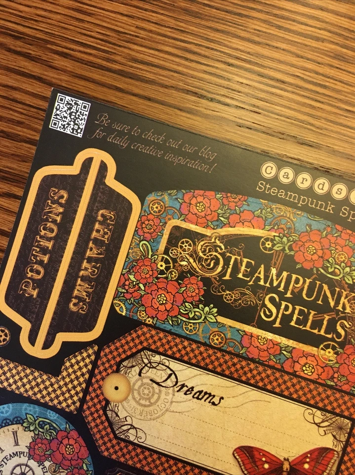 GRAPHIC 45 Steampunk Spells 12x12 Sticker Sheet New Halloween Scrapbooking Cards — 第 2/4 张图片