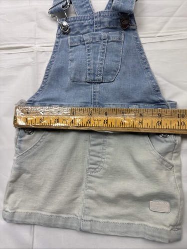 Vestido babero de mezclilla azul ombré Seven 7 for All Mankind para bebés niñas talla 12M - Imagen 8 de 10