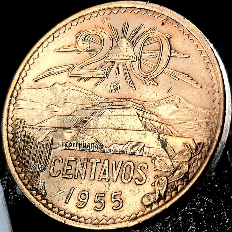 *Beautiful* Authentic Mexico 20 Centavos .950 (95%) Copper Coin "Cap and Rays" - Image 2 of 4