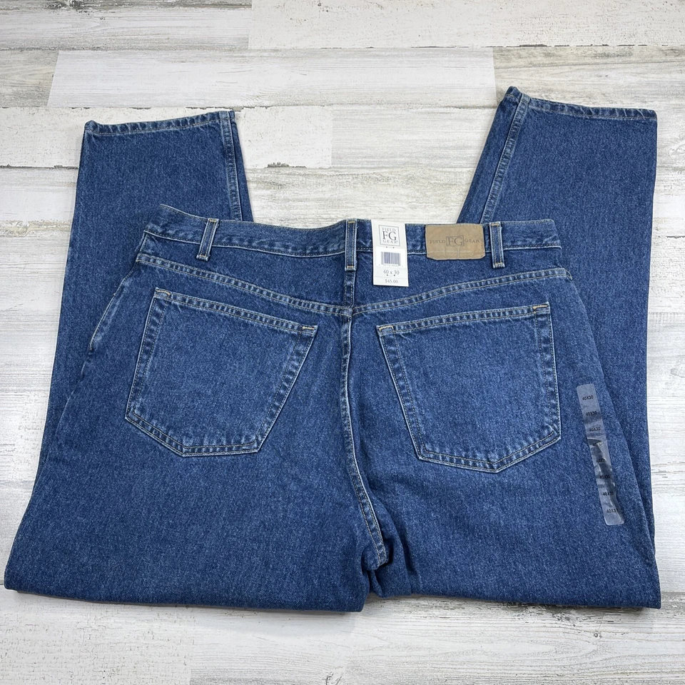 NUEVO Pantalones de mezclilla Field Gear para hombre 40x30 azul calce relajado pierna recta Foto 4 de 4