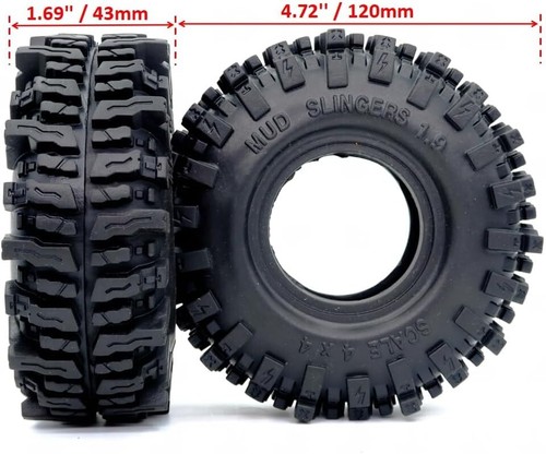 High-Performance 1.9 Mud Tires - 4.72" RC Crawler Tires for Traxxas & Axial - Picture 4 of 8