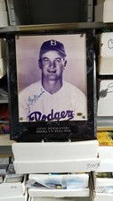 Gene Hermanski Autographed 8x10 photo in plaque Brooklyn Dodgers CAS Authentic