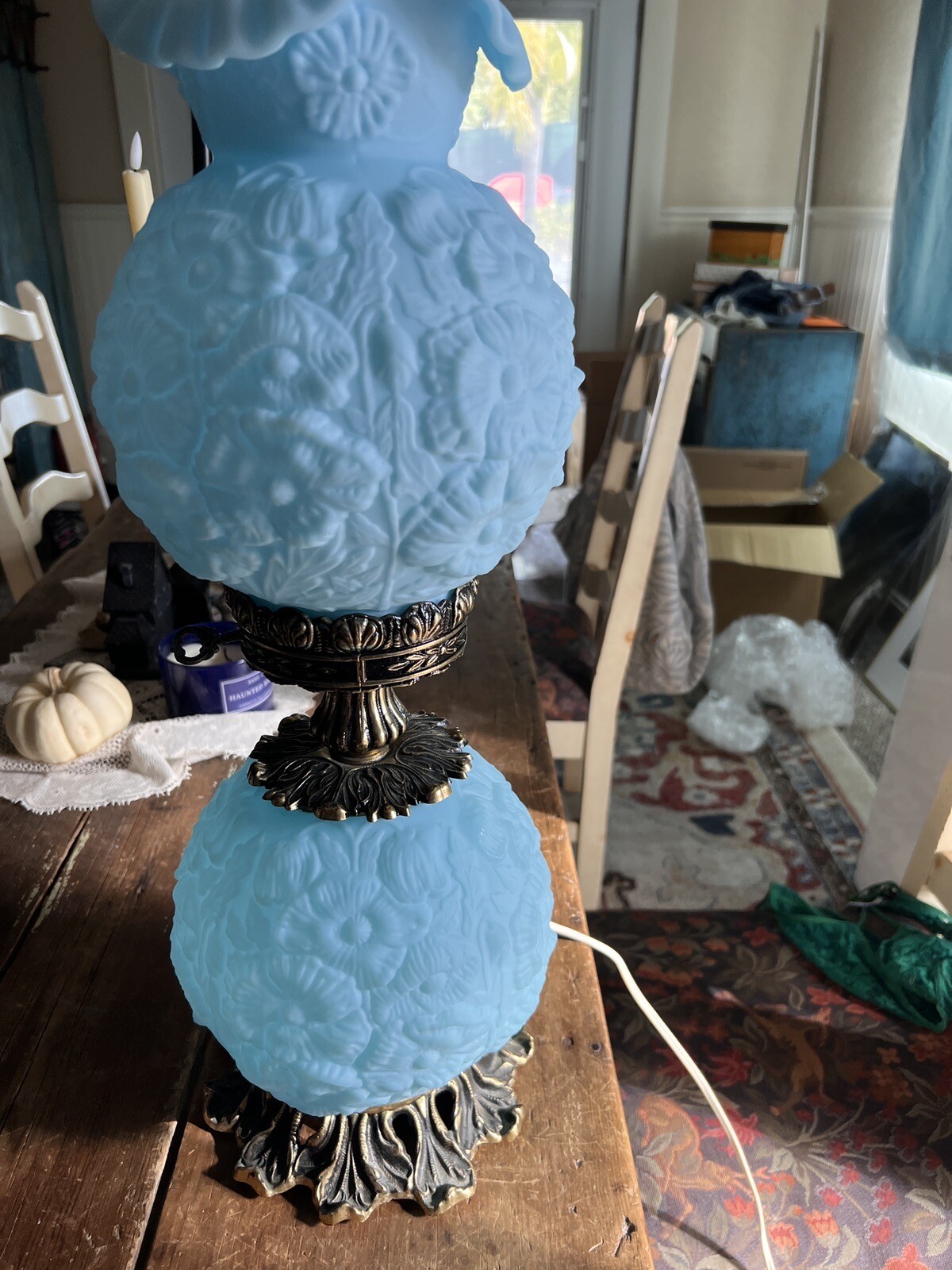 fenton glass lamp eBay