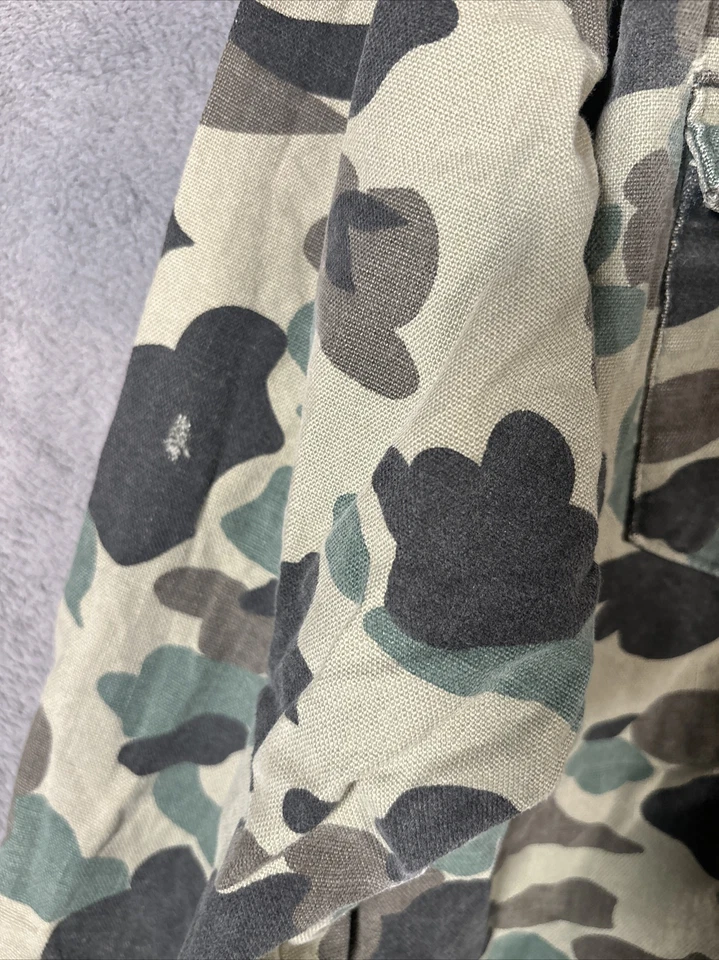 Camisa Camuflada Pato A Prueba de Escarcha De Colección Grande Abotonada Militar Caza Angustia Foto 3 de 4
