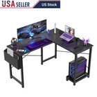 New ListingL Shaped Computer Desk Gaming Table Corner Workstation Storage Bag Cpu Tray New