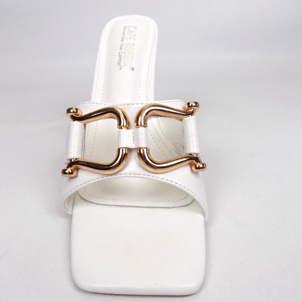 NEW! CAPE ROBBIN Women Briar Sexy Stiletto High Heels White Sandals Size 7.5 Med - Image 3 of 4