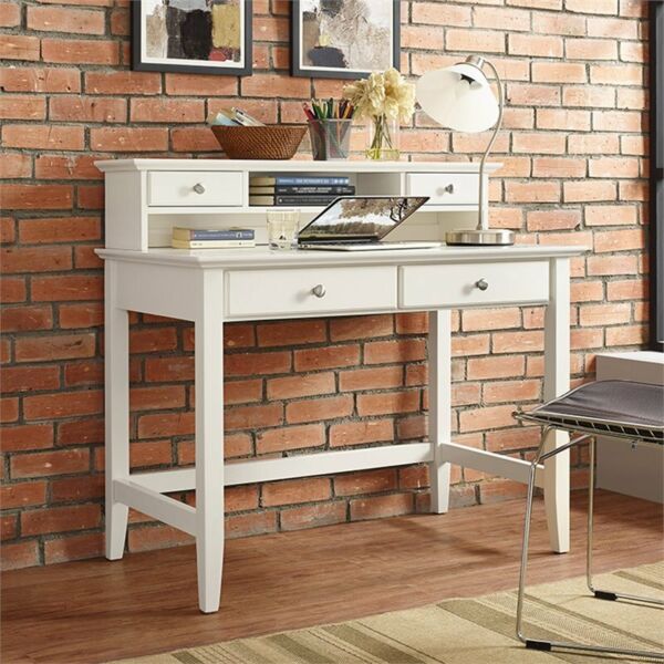 Crosley Kf65004wh Campbell Writing Desk, Campbell Writing Desk Hutch In White Finish