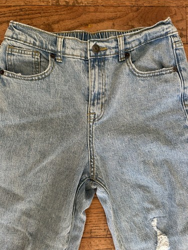 Cat & Jack Girls Light Blue Distressed Jeans Size 16 from Target Straight Leg - Picture 2 of 9