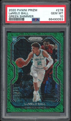2020 Prizm Lamelo Ball /5 Green Shimmer FOTL Psa 10 Rookie Grail Pop 1