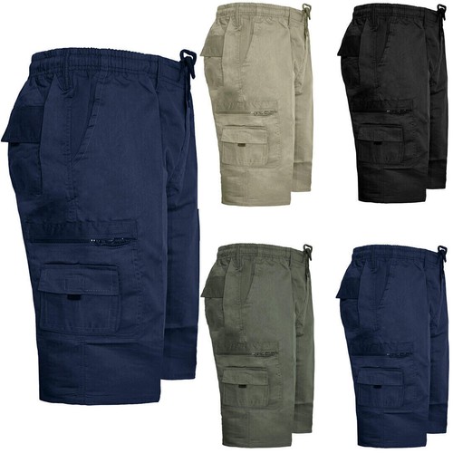 Pantaloncini Cargo Uomo 3/4 - Militare, Cotone, Multi-Tasche, Vita Elastica - Estivo Casual - Foto 2