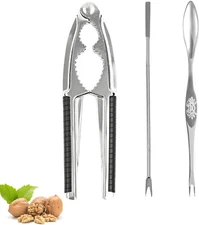 Nut Crackers Heavy Duty Shell Cracker with 2 Forks Stainless Steel Seafood